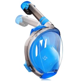 Full ansiktsmaske med snorkel og GoPro-feste - blå - S / M