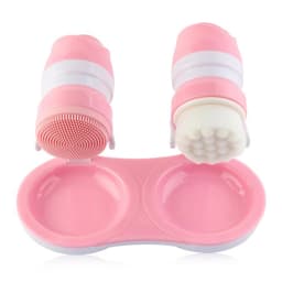 INF Ansiktsborste m. hållare för djup rengöring 2-pack Rosa