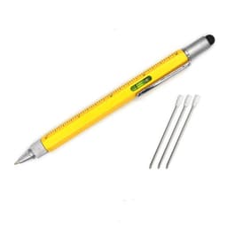 6 in 1 Stylus Pen ja ruuvimeisselit Tasoviivaimella alumiini/kupari, keltainen 4-osainen