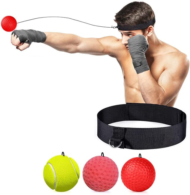 Pannband och 3 reflexbollar för pannbandsboxning