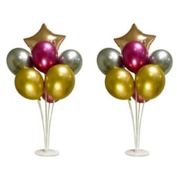 Balloner med stativ plast 36 dele Transparent / Flerfarvet