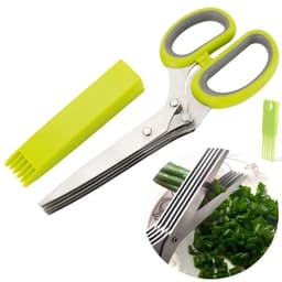 Ergonomiset yrttisakset 5 lehdellä 3 osaa vihreää/harmaata