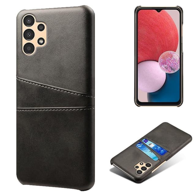 SKALO Samsung A13 4G PU-nahkainen Korttikotelo - Musta