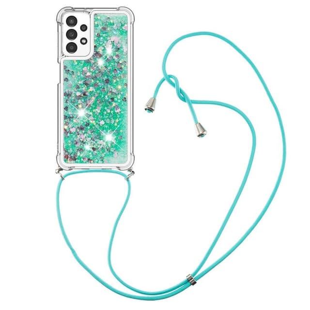 SKALO Samsung A13 4G Kvicksand Glitter Mobile Collar - Grøn