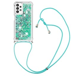 SKALO Samsung A13 4G Kvicksand Glitter Mobilhalsband - Grön