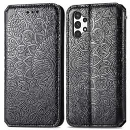 SKALO Samsung A13 4G Mandala Slim lompakkokotelo - Musta
