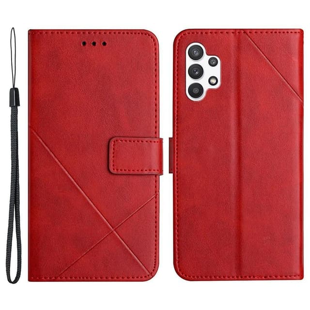 SKALO Samsung A13 4G Embossed Plånboksfodral i PU-Läder - Röd
