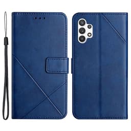 SKALO Samsung A13 4G Kohokuvioitu PU Nahka Lompakkokotelo - Sininen