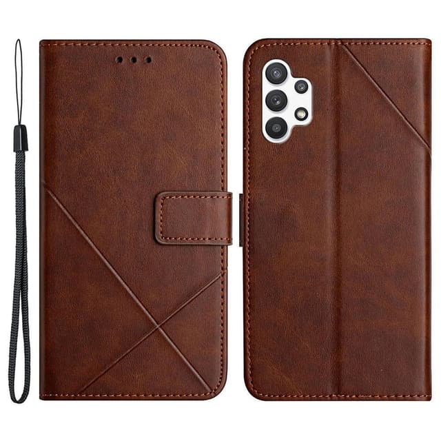 SKALO Samsung A13 4G Embossed Plånboksfodral i PU-Läder - Brun