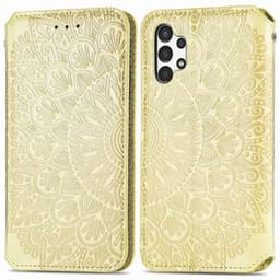 SKALO Samsung A13 4G Mandala Slim Plånboksfodral - Gul
