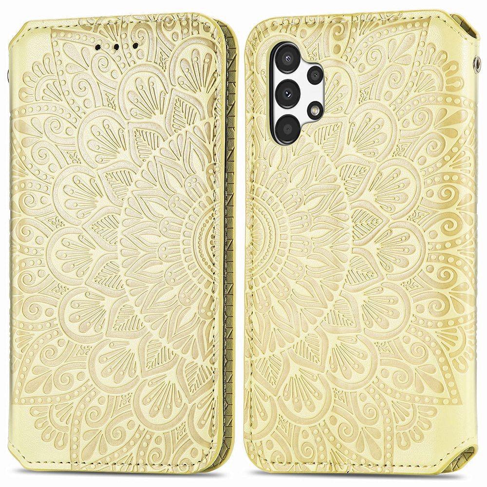 SKALO Samsung A13 4G Mandala Slim Pungetui - Gul