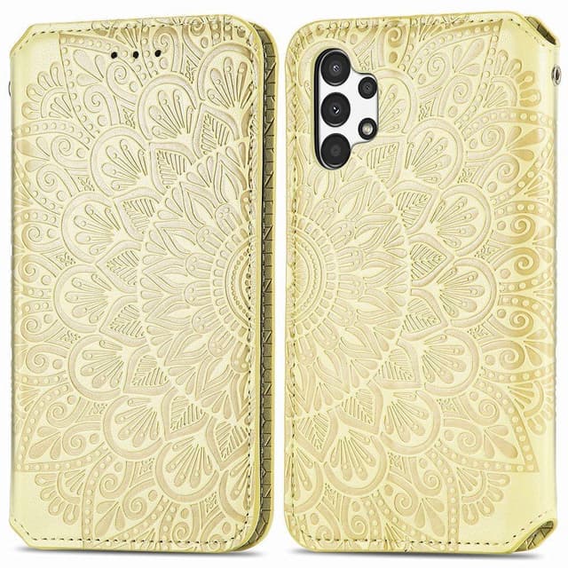 SKALO Samsung A13 4G Mandala Slim Pungetui - Gul