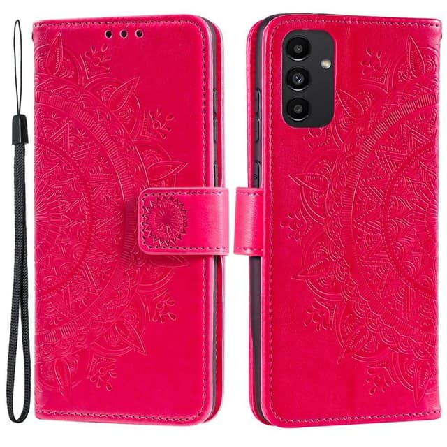 SKALO Samsung A13 4G Mandala lompakkokotelo - Cerise