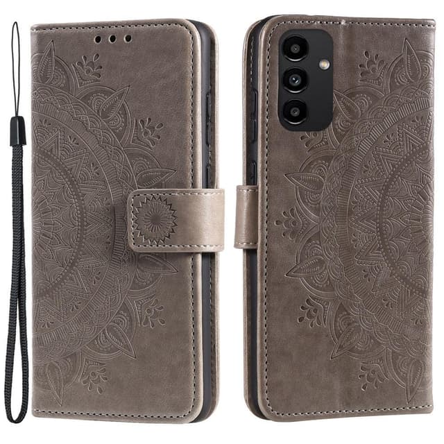 SKALO Samsung A13 4G Mandala Plånboksfodral - Grå