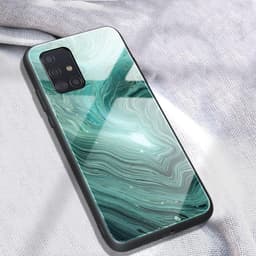 SKALO Samsung A51 Marmori karkaistu lasi TPU-suojakuori - #1