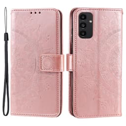 SKALO Samsung A13 4G Mandala Flip Cover - Rosa guld