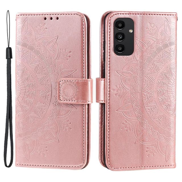 SKALO Samsung A13 4G Mandala lompakkokotelo - Ruusukulta