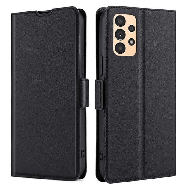 SKALO Samsung A13 4G Ultrathin Premium Wallet Case - Musta