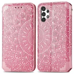 SKALO Samsung A13 4G Mandala Slim Plånboksfodral - Rosa