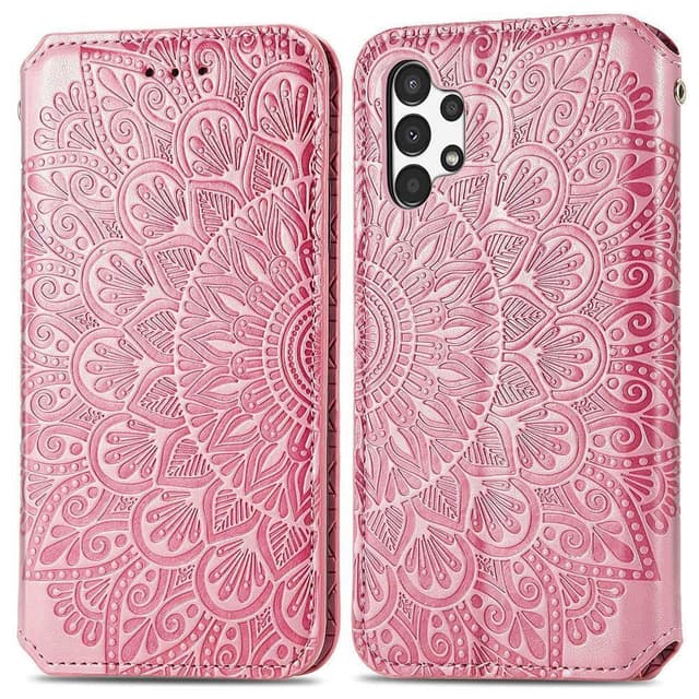 SKALO Samsung A13 4G Mandala Slim Plånboksfodral - Rosa
