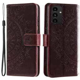 SKALO Samsung A13 4G Mandala lompakkokotelo - Tummanruskea