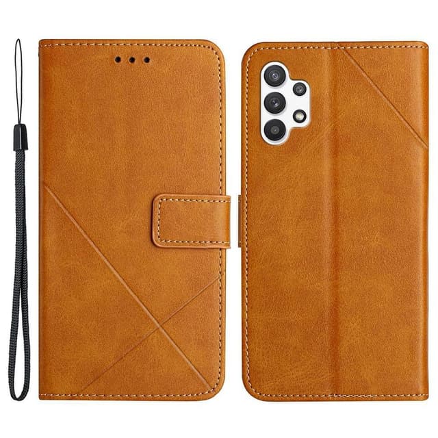 SKALO Samsung A13 4G Embossed Plånboksfodral i PU-Läder - Ljusbrun