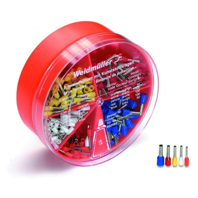 Ändhylsa sortiment 0.50 mm² 2.50 mm² Orange, Vit, Gul,