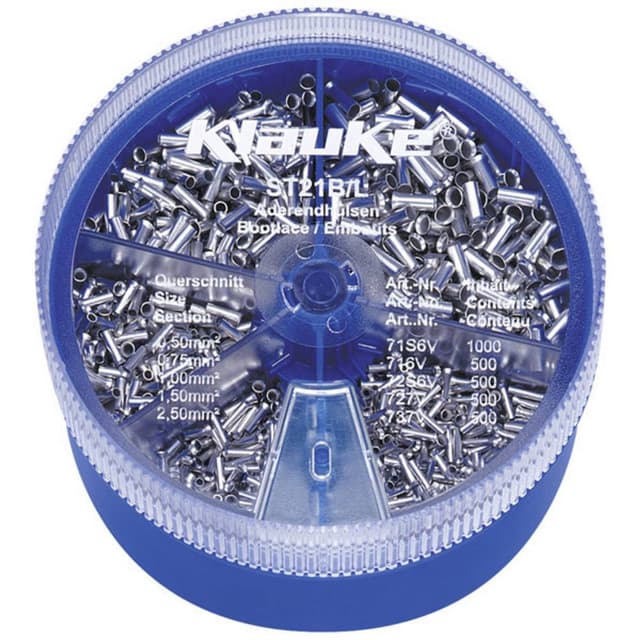 Klauke ST21B Ändhylsa sortiment 0.50 mm² 2.50 mm²
