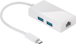 USB-Câ„¢ multiportadapter (USB 3.0, RJ45), hvit