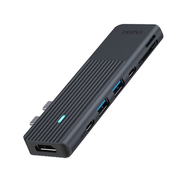 RAPOO UCM-2003 7-in-2 USB-C Multiport Adapter Mac hub (sort)