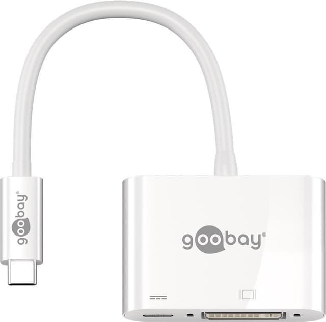 USB-C™-adapter DVI, PD, hvit