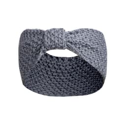 Stickat hårband / pannband Grå