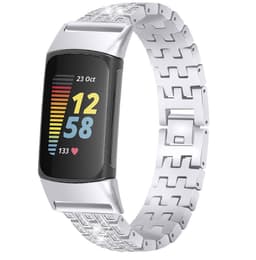 Klokkereim kompatibel med Fitbit Charge 5 Strass/Silver