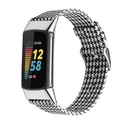 Fitbit Charge 5 rannekorun kangas musta/valkoinen (L)