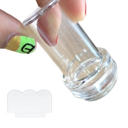 Nail art stempel med skraber silikone 2 dele Gennemsigtig