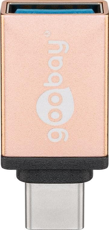 USB-C™/USB-A 3.0 OTG SuperSpeed-adapter för laddningskablar, guld