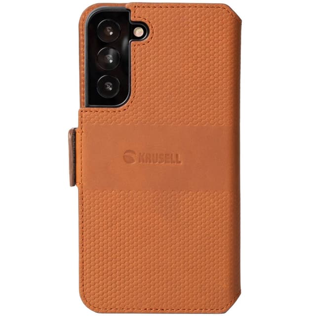 Leather Phone Wallet Galaxy S22 Cognac