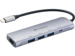 USB-C til 4 x USB 3.0 Hub SAVER, Sølv
