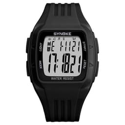 Sporty digital klokke i silikon - Sort