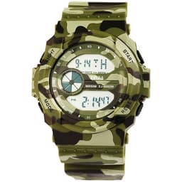 Digital klokke med silikonarmbånd - Camouflage