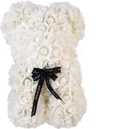 Rosbjörn - bamse dækket med roser Hvid
