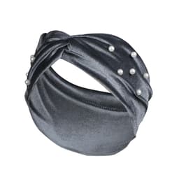 Hårband med pärlor Sammet Grå