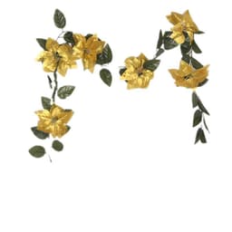 Juldekoration girlang med julrosor (1.8 m) Guld/grön