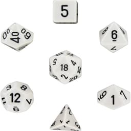 RPG-tärningar 7-pack (för Dungeons and Dragons, med mera) Vit