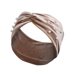 Hiusnauha helmillä Velvet Beige