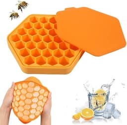 Iskubbricka med lock Honeycomb Form Silikon Orange 37-Grid