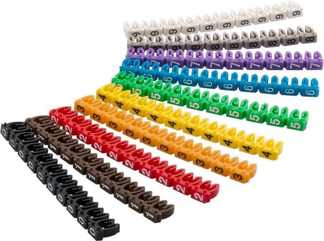 Goobay Kabelmarkerings-clips ""Tal 0-9"", til kabeldiametre af 2,8 - 4,6 mm