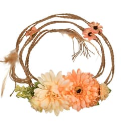 Hårbånd / beltehampetau med blomster Naturlig / oransje