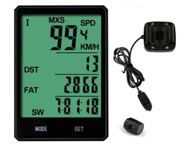 Sykkeldator med LCD-skjerm, Svart