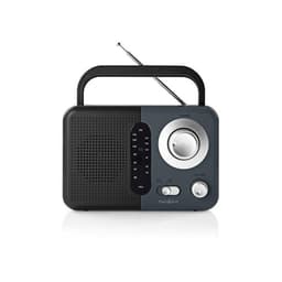 Nedis FM-radio | Kannettava malli | FM | Akkukäyttöinen / Verkkovirtakäyttöinen | Analoginen | 2.4 W | Mustavalkoinen näyttö | Bluetooth® | Kuulokkeiden lähtöliitäntä | Kantokahva | Harmaa / Musta